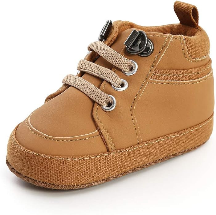 Unisex Baby Boys Girls High-Top Ankle Sneakers Soft Rubber Sole Infant Crib Shoes Toddler First W... | Amazon (US)