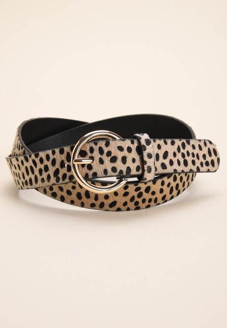 Womens Light Brown Cheetah Print Casual Belt | Peacocks