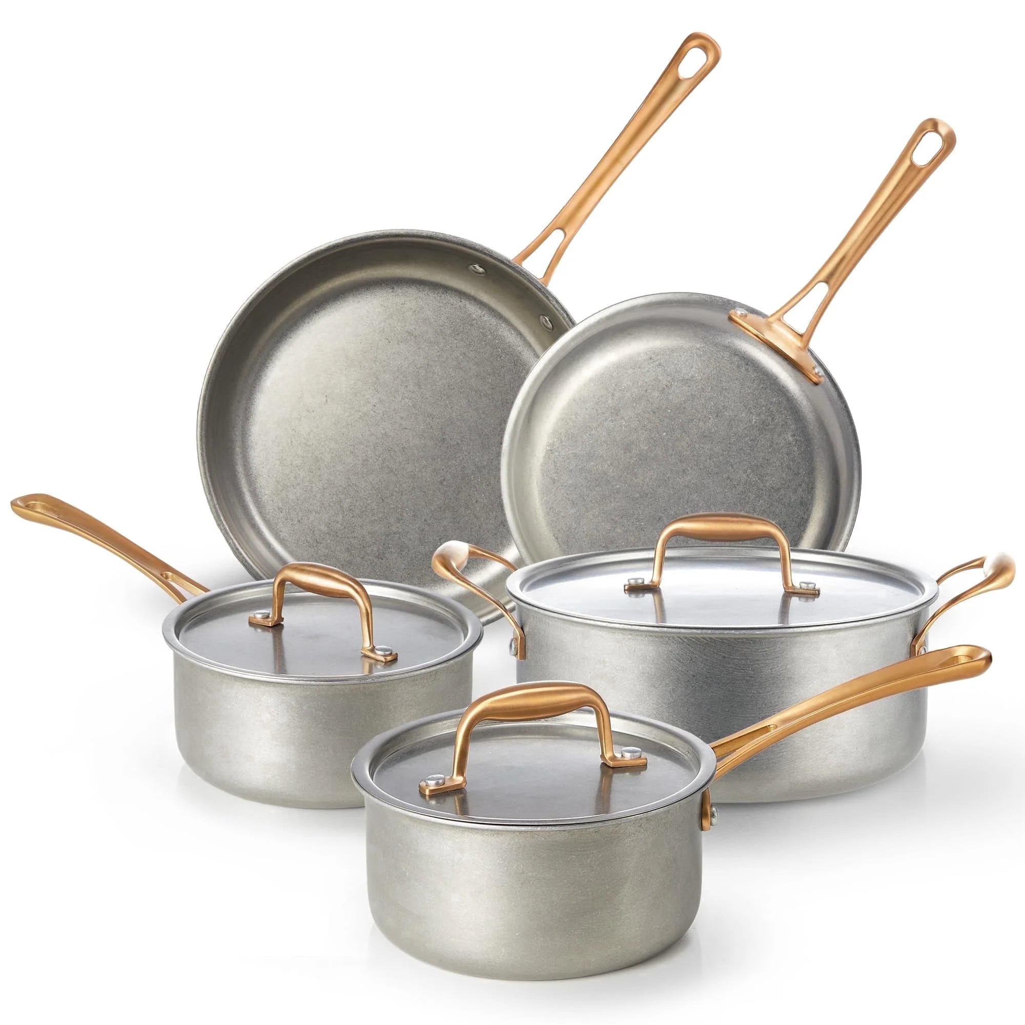 KITEXPERT Stainless Steel Pots and Pans Set, 8-Piece Cookware Set with Frying Pans & Saucepans, Induction Compatible, Dishwasher & Oven Safe | Walmart (US)