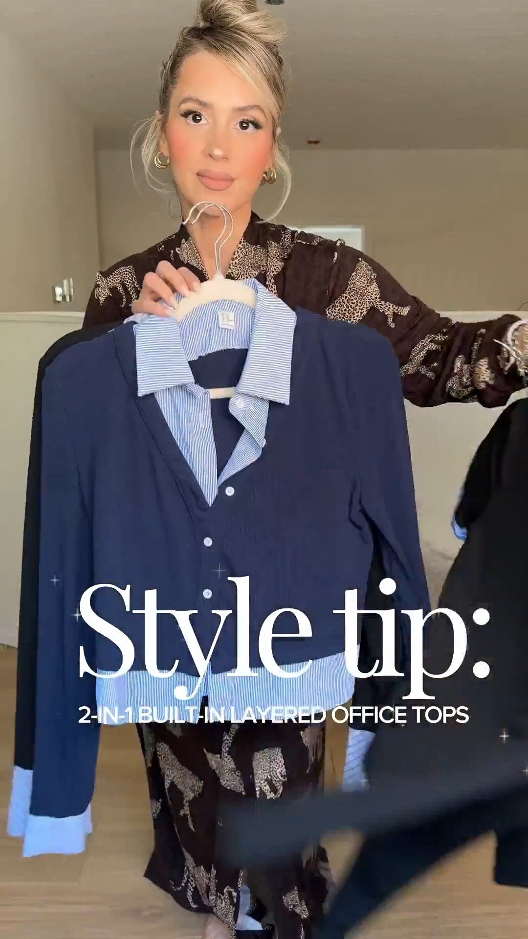 Style tip: 2 in 1 built-in layered OFFICE TOPS!! No bulk + no effort + matches literally any trouser in your closet!! 

Wearing small in tops 
Size small or size 4 in trousers
Tan trousers = small long thin (they run short)
Dark blue trousers: that color is out of stock now 😭 but the light blue are equally as good I promise!

#LTKootd #LTKU #LTKWorkwear