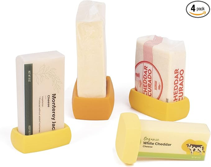 Food Huggers Cheese Huggers Set of 4 Reusable Silicone Savers Cheese Paper Alternative | Store Ch... | Amazon (US)