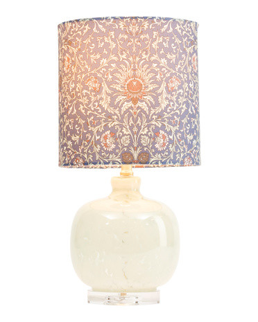 24in Ceramic Floral Velvet Shade Table Lamp | TJ Maxx