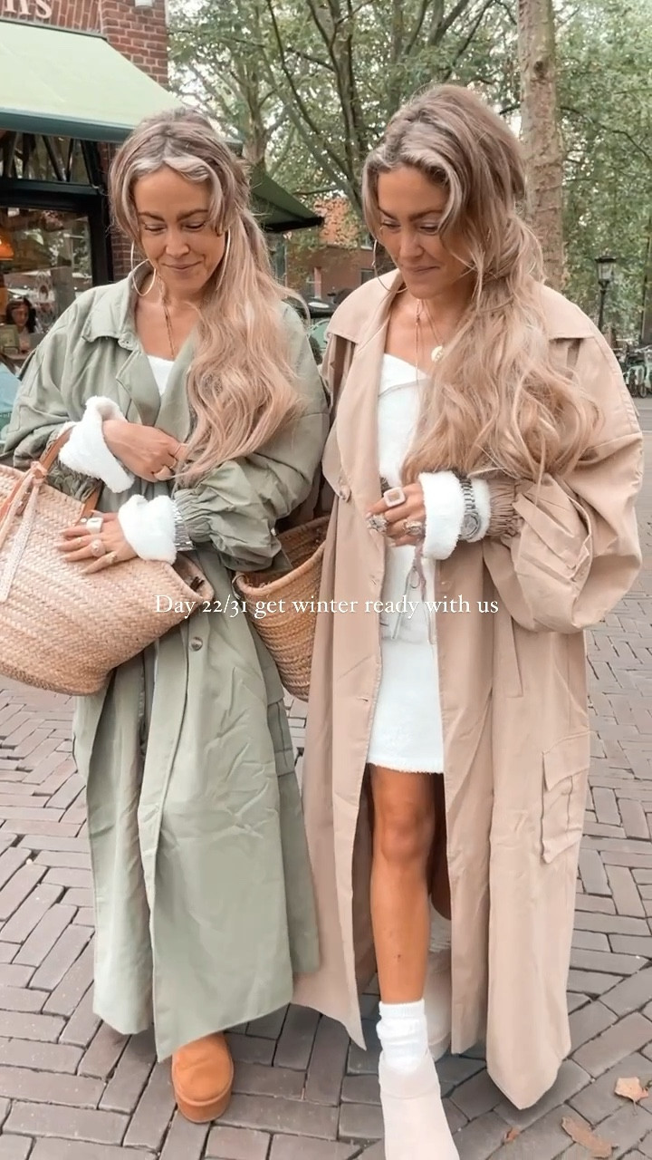 day 22/31 get December ready with us in this fluffy skirt combined w/ twinning oversized coats. 🎀🎀 #LTKgift #getreadywithus #grwu #grwm
.
#twinningiswinning #oversize #oversized  #trenchcoat #prettylittlething #plt #decemberwear

#LTKstyletip #LTKHoliday #LTKGiftGuide