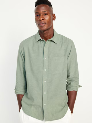 Classic Fit Everyday Linen-Blend Shirt | Old Navy (US)