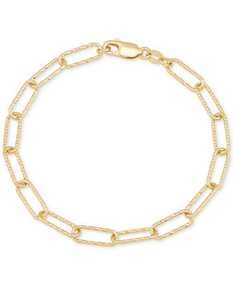 Giani Bernini Textured Paperclip Link Bracelet, Created for Macy's - Macy's | Macy's