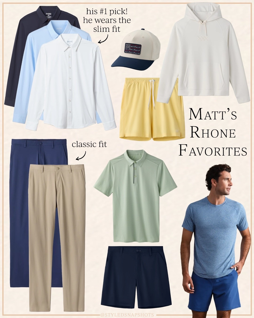 Matt’s Rhone favorites - perfect fathers day gift! Use code 20KENDALL for 20% off your first purchase. His #1 pick is the commuter shirt (slim fit). Everything fits tts

#LTKMens