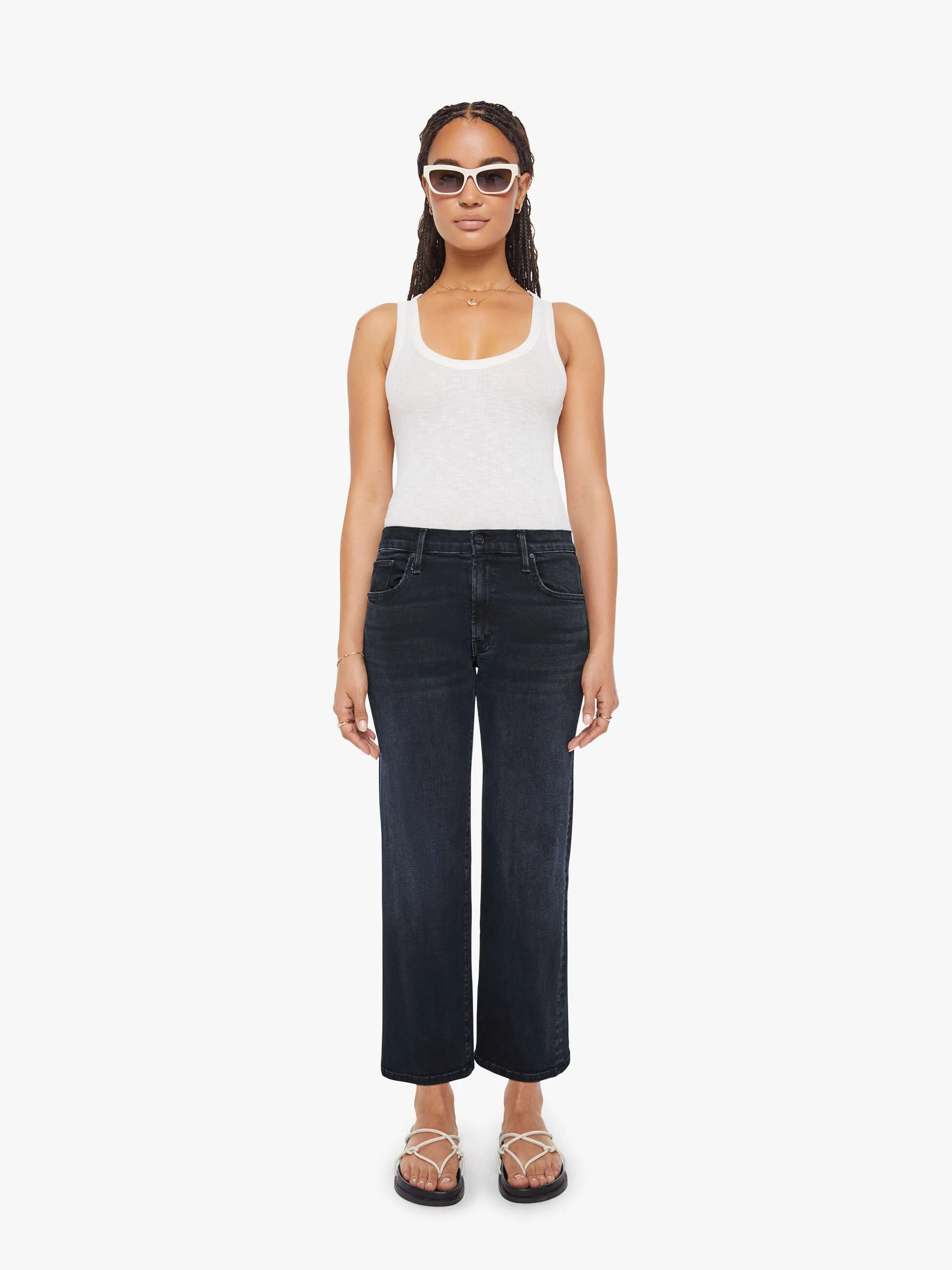 PETITES The Lil Mid Rise Zip Rambler - Night In Venice | Mother Denim