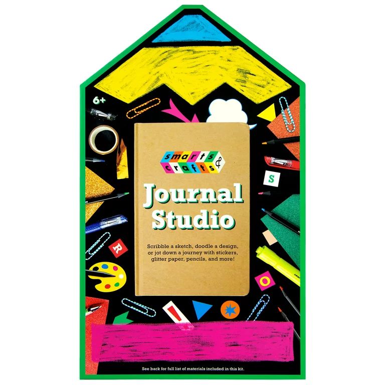 Smarts & Crafts Unisex Make Your Own Hardbound Journal Studio Kit, 33 Pieces for Kids & Teens | Walmart (US)