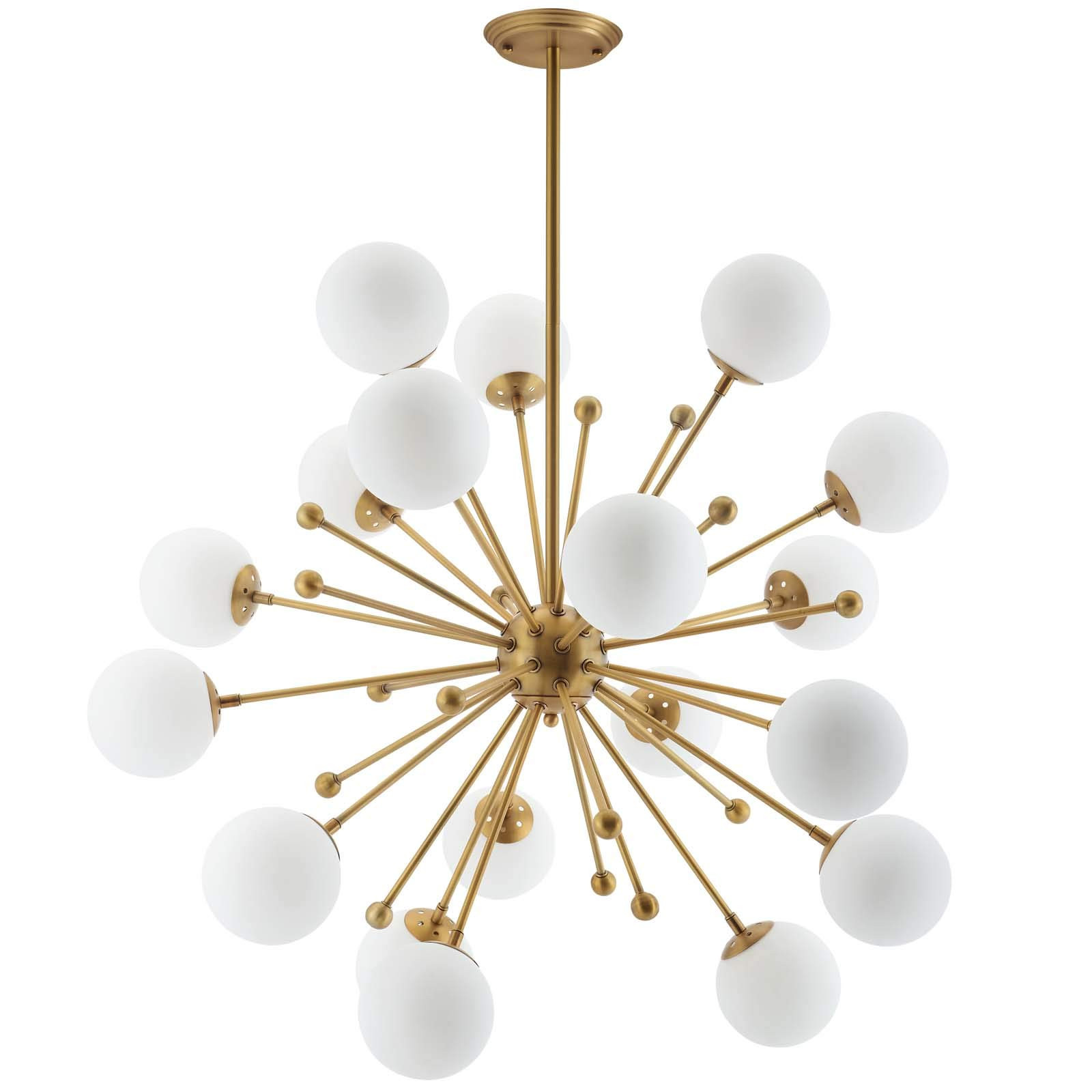 Modway EEI-3077 Constellation Brass Metal Modern Ceiling Pendant Light With White Glass Bulbs, Chand | Amazon (US)
