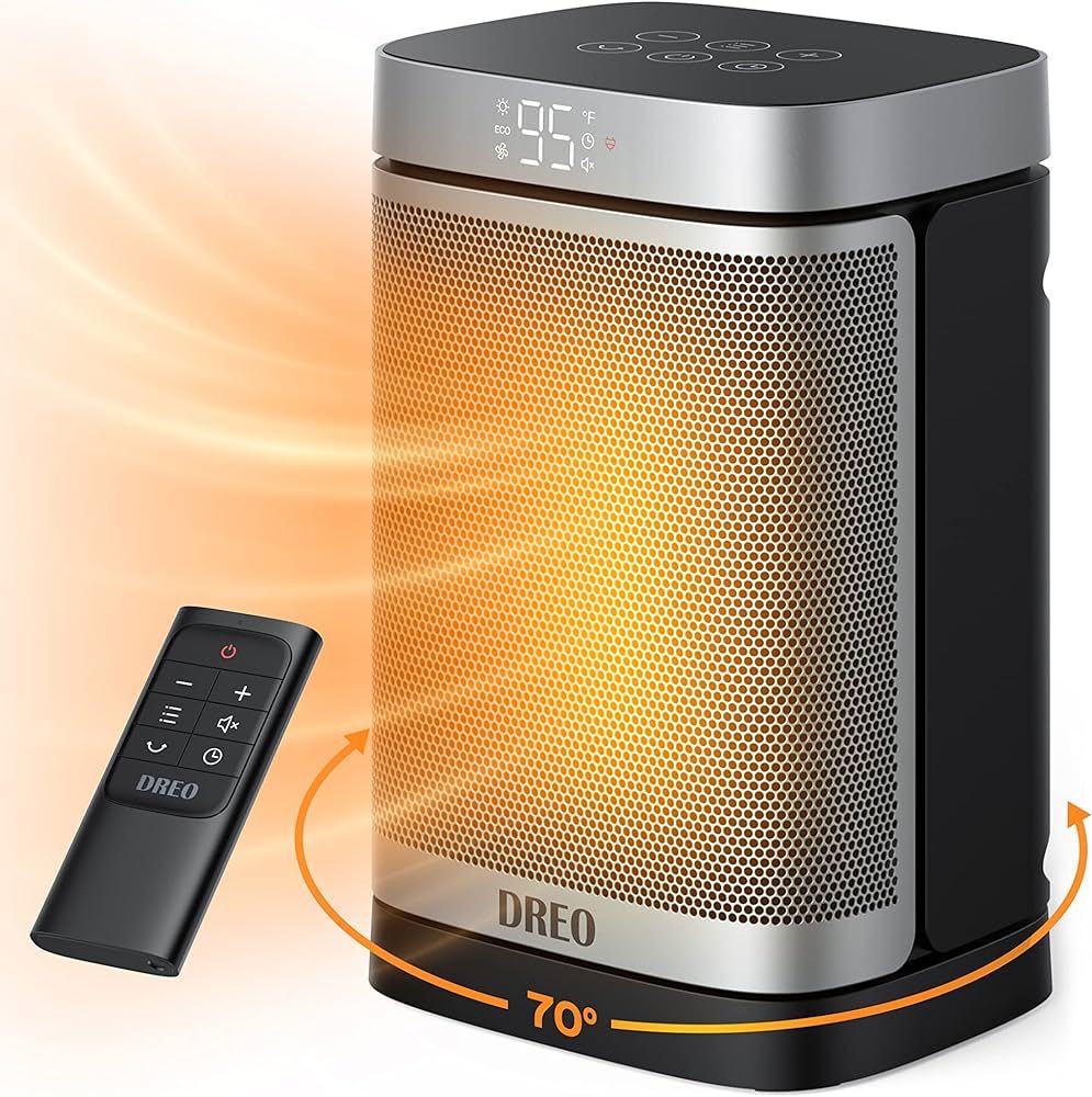 Dreo Space Heaters for Indoor Use, 70°Oscillating Portable Heater With Remote, 1500W PTC Electri... | Amazon (US)