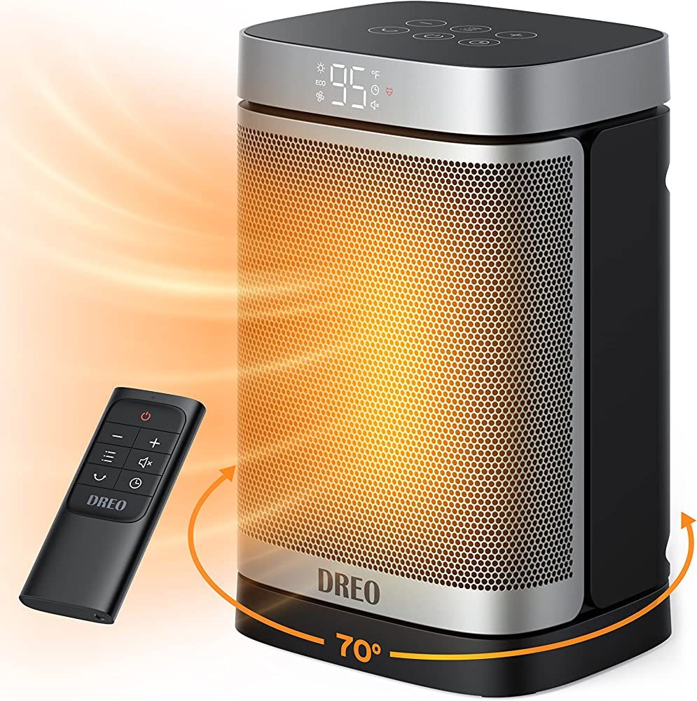 Dreo Space Heaters for Indoor Use, 70°Oscillating Portable Heater With Remote, 1500W PTC Electri... | Amazon (US)