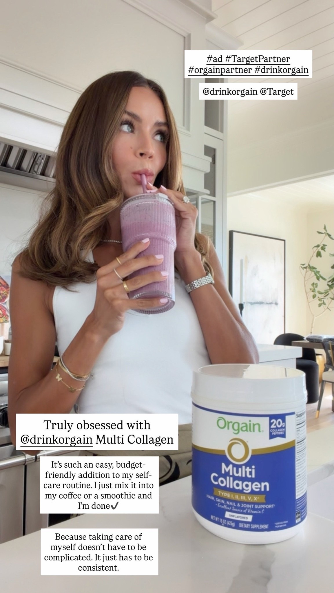 #ad The secret to feeling put together even when life is chaotic? Habit stacking. Adding @drinkorgain  Multi Collagen to my ☕️ is the easiest hack for adding a little self care to my routine - you can grab it now @Target 🎯 
• 2 scoops = 20g collagen peptides
• Supports hair, skin, nails + joints
• Vitamin C from amla fruit
• Easy to grab at Target
• Takes 5 seconds to mix into my coffee
Simple. Consistent. Budget-friendly.
Self-care doesn’t have to be dramatic — it just has to happen. ✨ #orgainpartner #targetpartner #drinkorgain @shop.ltk #liketkit