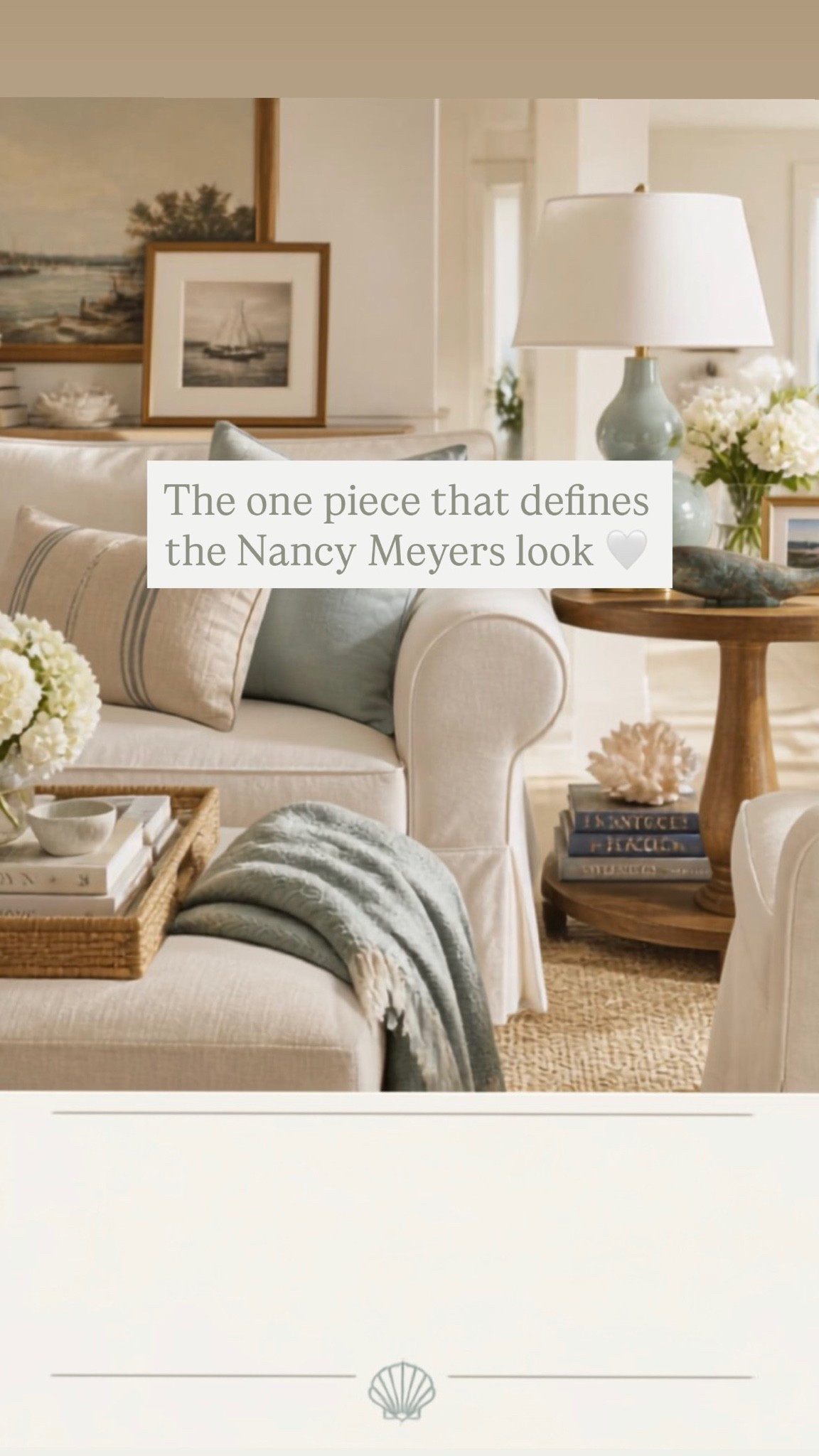 The iconic white slipcovered sofa 🤍 The ultimate Nancy Meyers interior essential — timeless, cozy, and effortlessly collected. A classic piece that never goes out of style.
#NancyMeyersStyle #NancyMeyersInteriors #SlipcoveredSofa #TimelessInteriors #CollectedHome #ClassicInteriors #NeutralHome #CozyHome #LTKHome