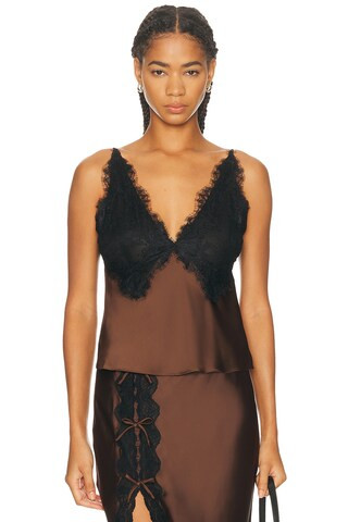 LoveShackFancy Elloryn Top in Brown | FWRD 