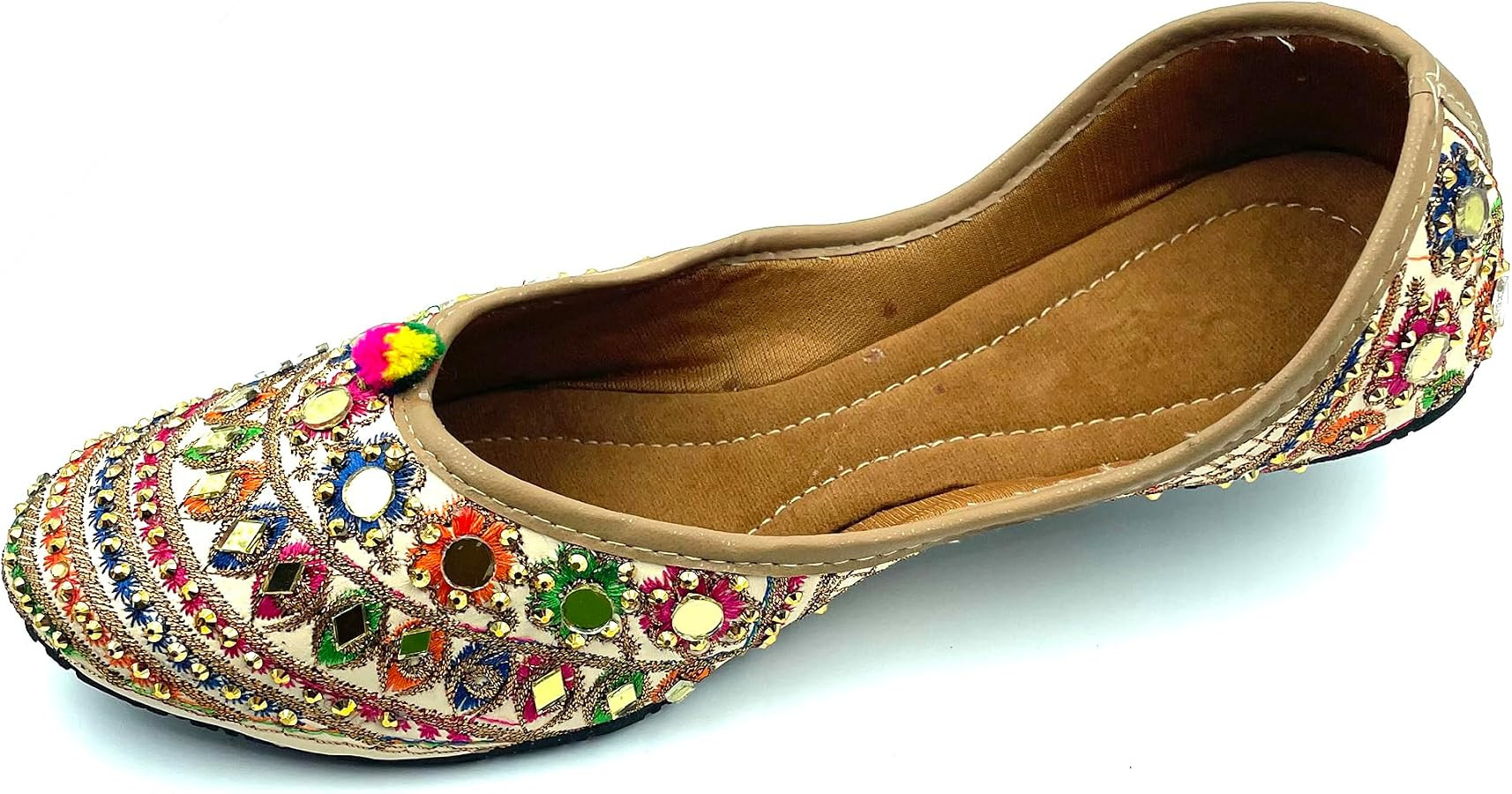 Chandrakala Bridal Mojaris for Women Flats Punjabi Jutti (WF131-P) | Amazon (US)