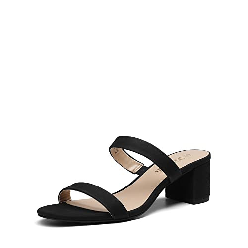 DREAM PAIRS Women's Two Strap Open Toe Low Block Chunky Heels Sandals Dress Pumps Casual Summer M... | Amazon (US)