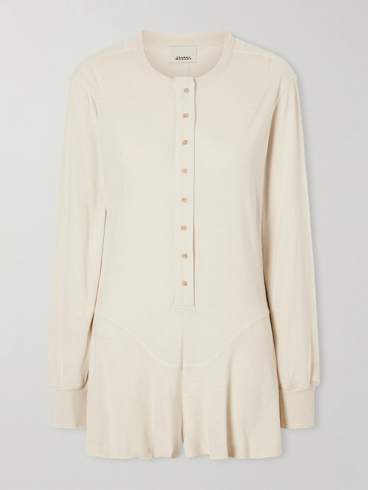 Isabel Marant - Tina Silk And Cotton-blend Playsuit - Neutrals | NET-A-PORTER (US)