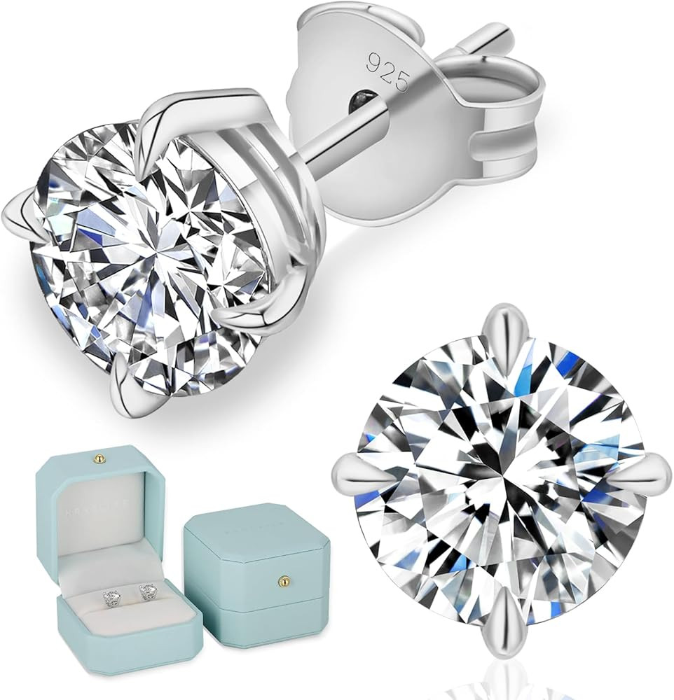 KRKC Moissanite Earrings, Christmas Birthday Gifts with Luxury Box, Hypoallergenic 925 Sterling S... | Amazon (CA)