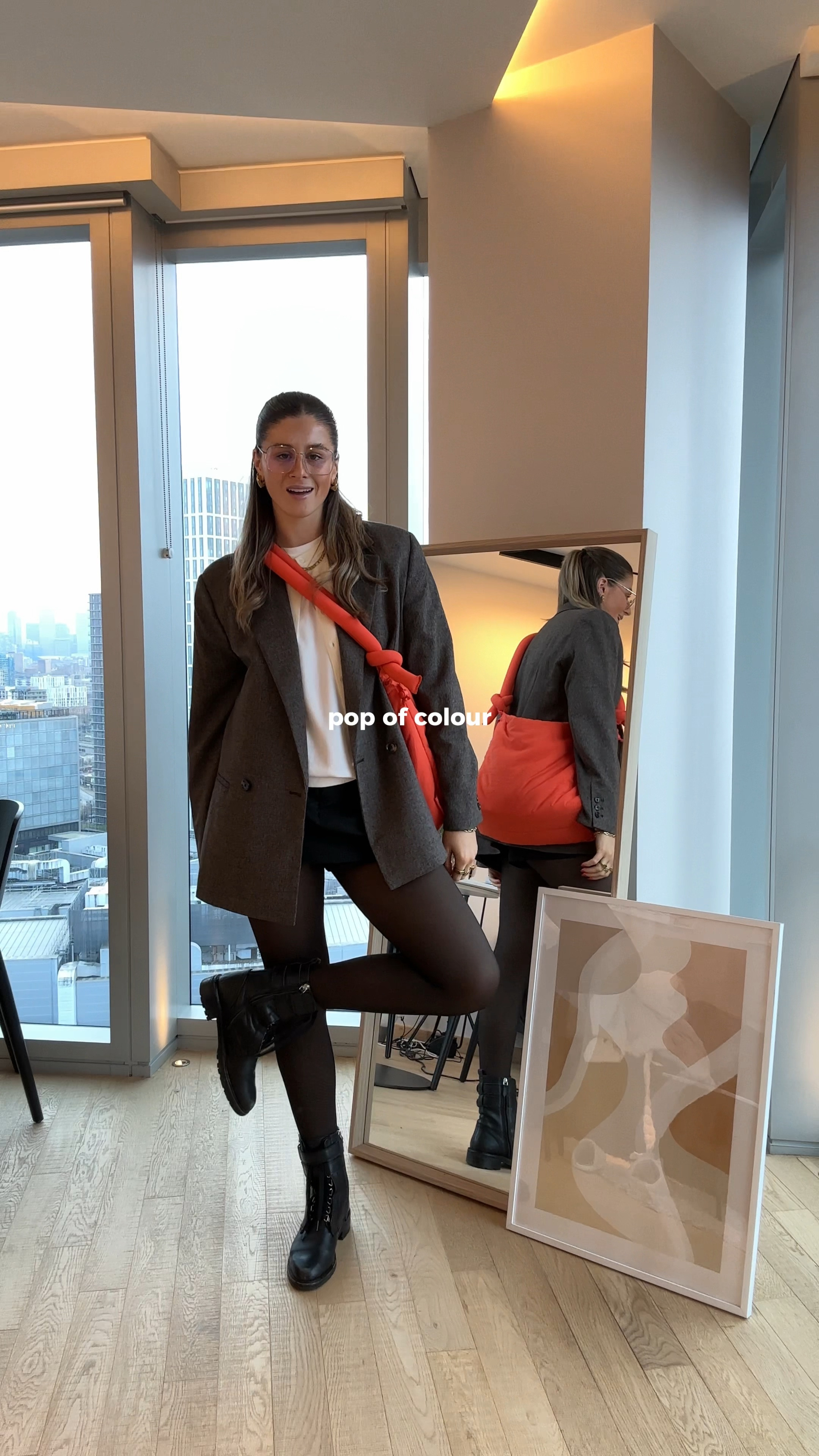 brown blazer, black skort, black tights, white tshirt, cream cardigan, black boot

#LTKworkwear #LTKstyletip #LTKSeasonal