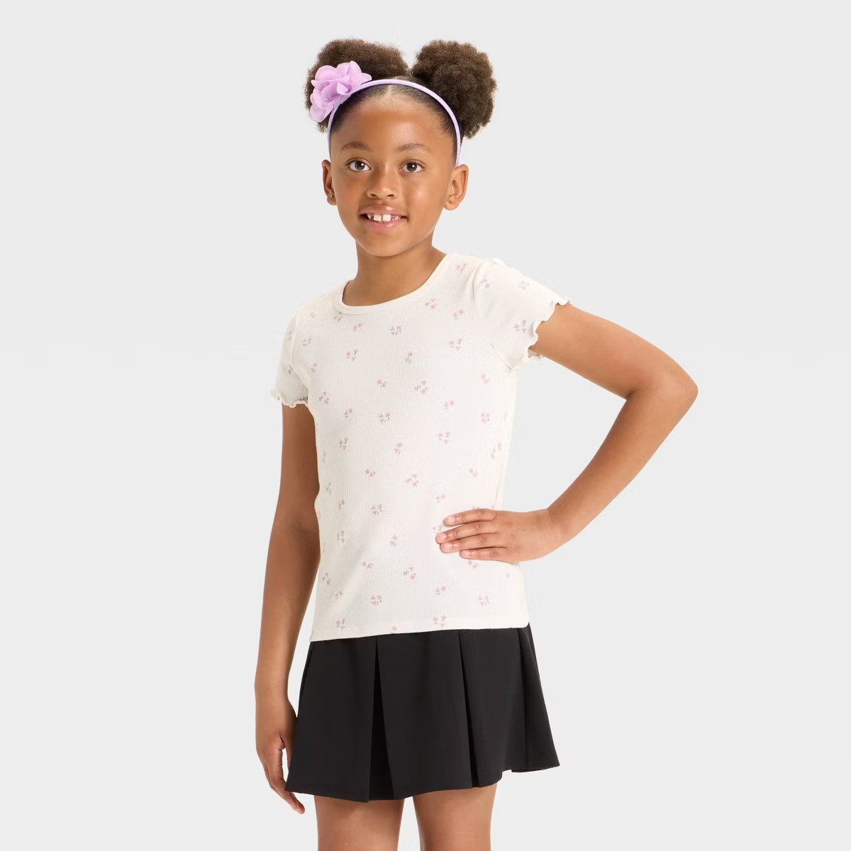 Girls' Short Sleeve Ribbed T-Shirt - Cat & Jack™ | Target