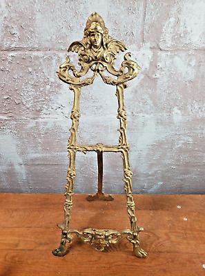 Vintage Cast Brass Ornate 21&#034; Table Top Easel Art Nouveau-victorian  | eBay | eBay US