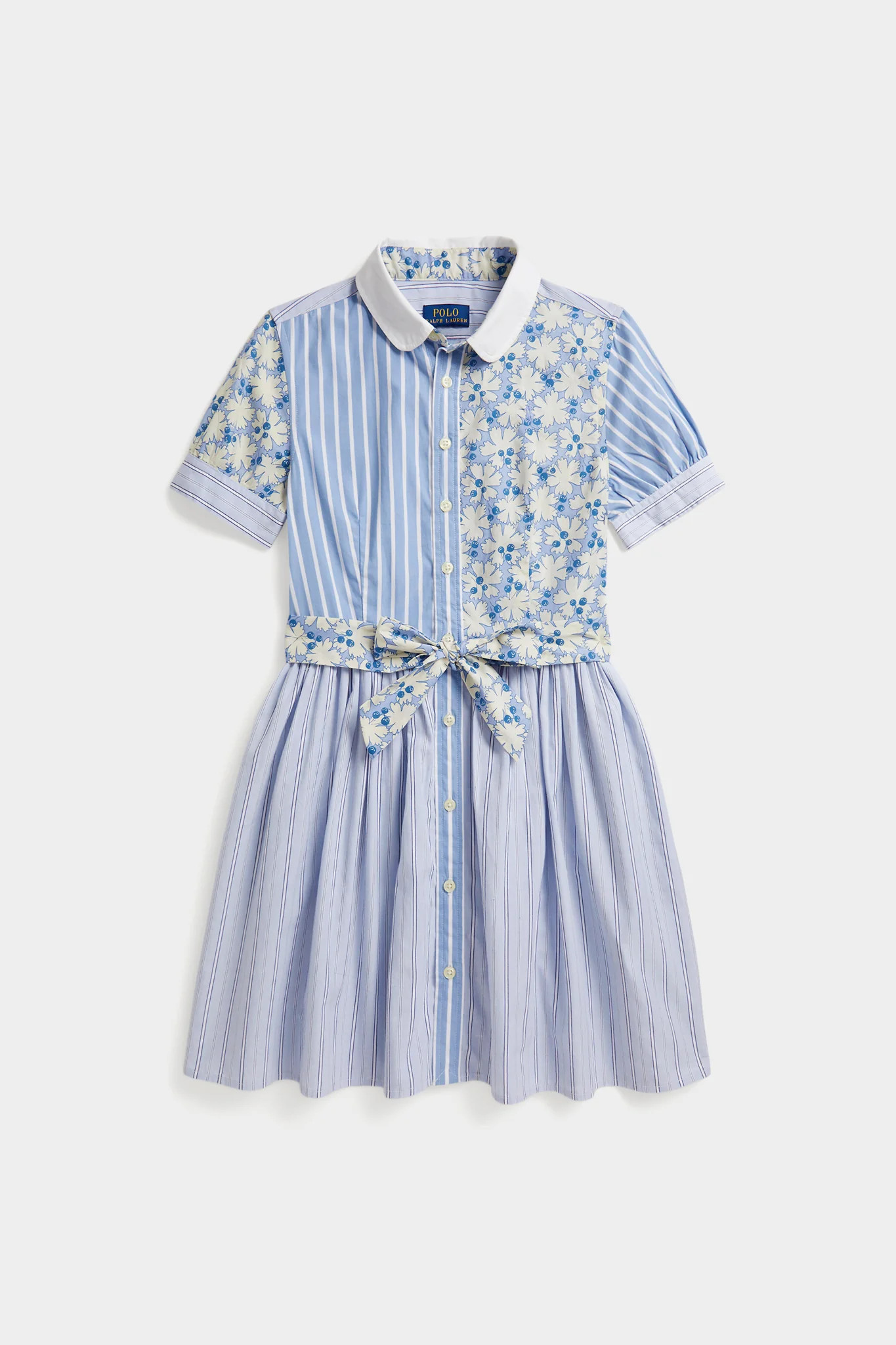 Short-Sleeve Poplin Printed Collared Shirt Dress | Tuckernuck (US)