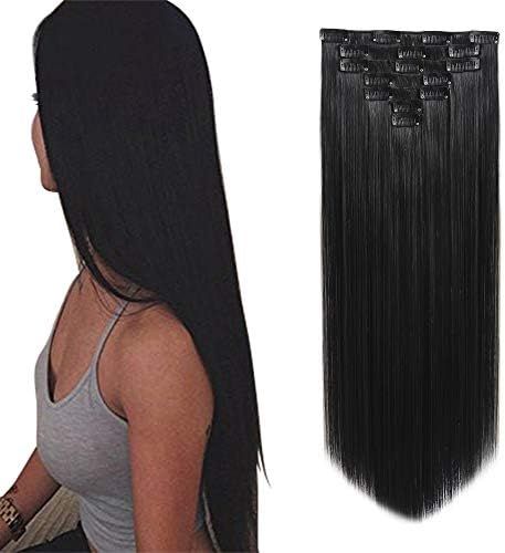 Amazon.com: SYXLCYGG Black Hair Extension，Clip on Hair Extensions Fluffy and not tangled Hair P... | Amazon (US)