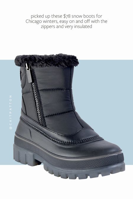 $75 snow boots, winter boots, Chicago snow boots, insulated snow boots, zip up snow boots, affordable snow boots 

#LTKSeasonal #LTKunder100 #LTKshoecrush