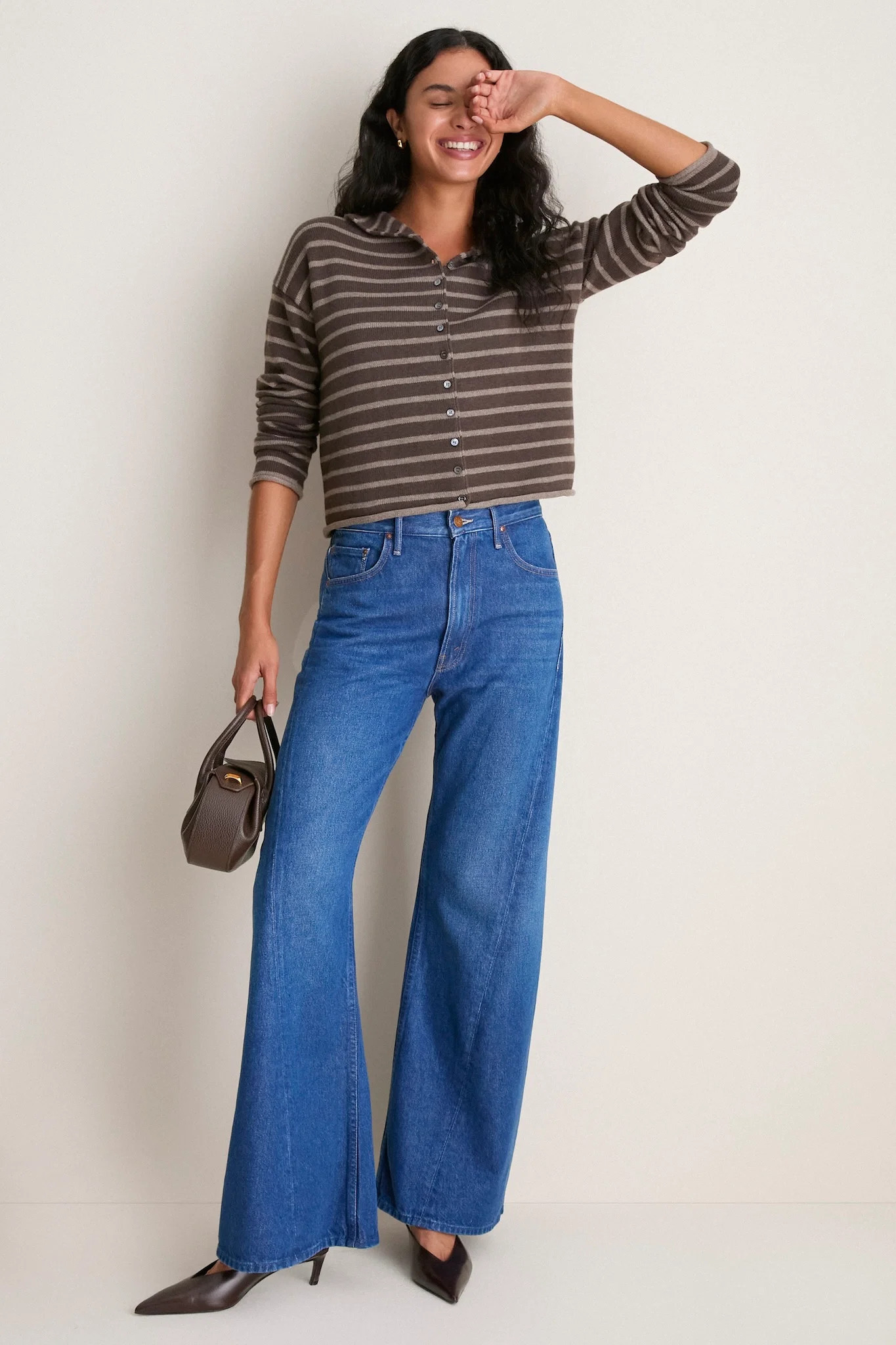 Chocolate and Truffle Mariner Stripe Taylor Cardigan | Tuckernuck (US)