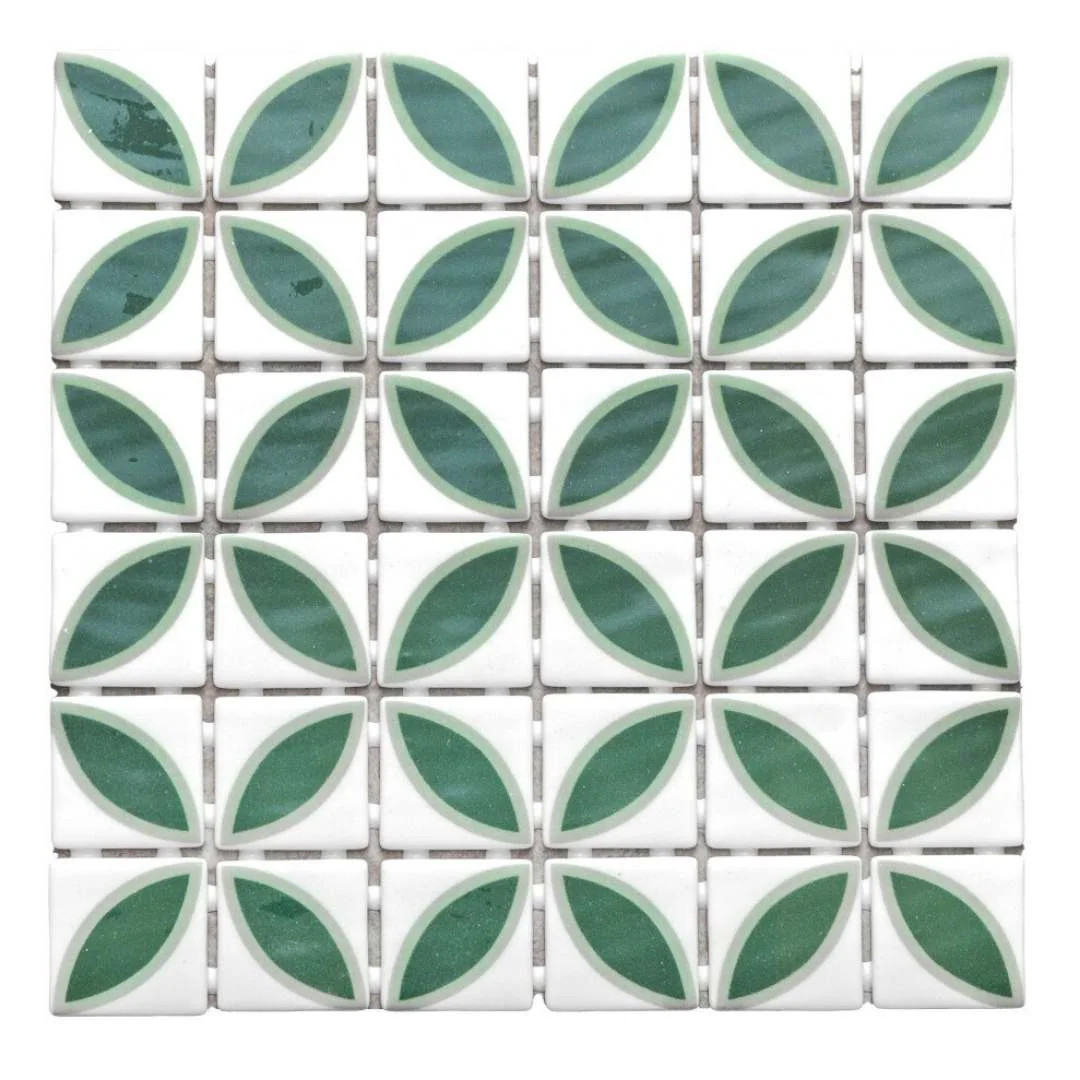 The Tile Life Sample- Eterna Lily Basil 4-in x 4-in Multi-finish Glass Floor and Wall Tile | SPENTLILYBA | Lowe's