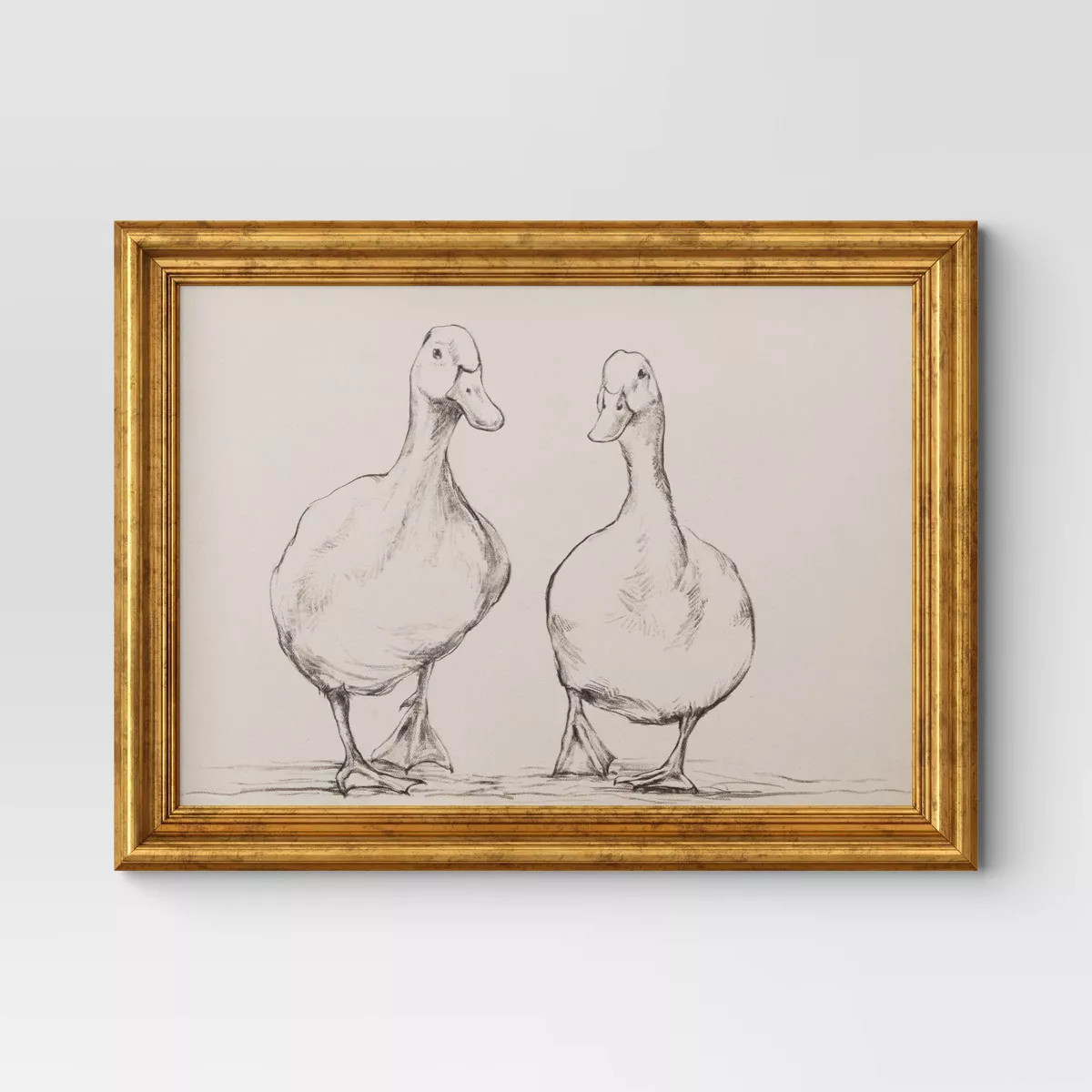 16"x 12" Bird Sketch Canvas Board Framed Art Black - Threshold™ | Target