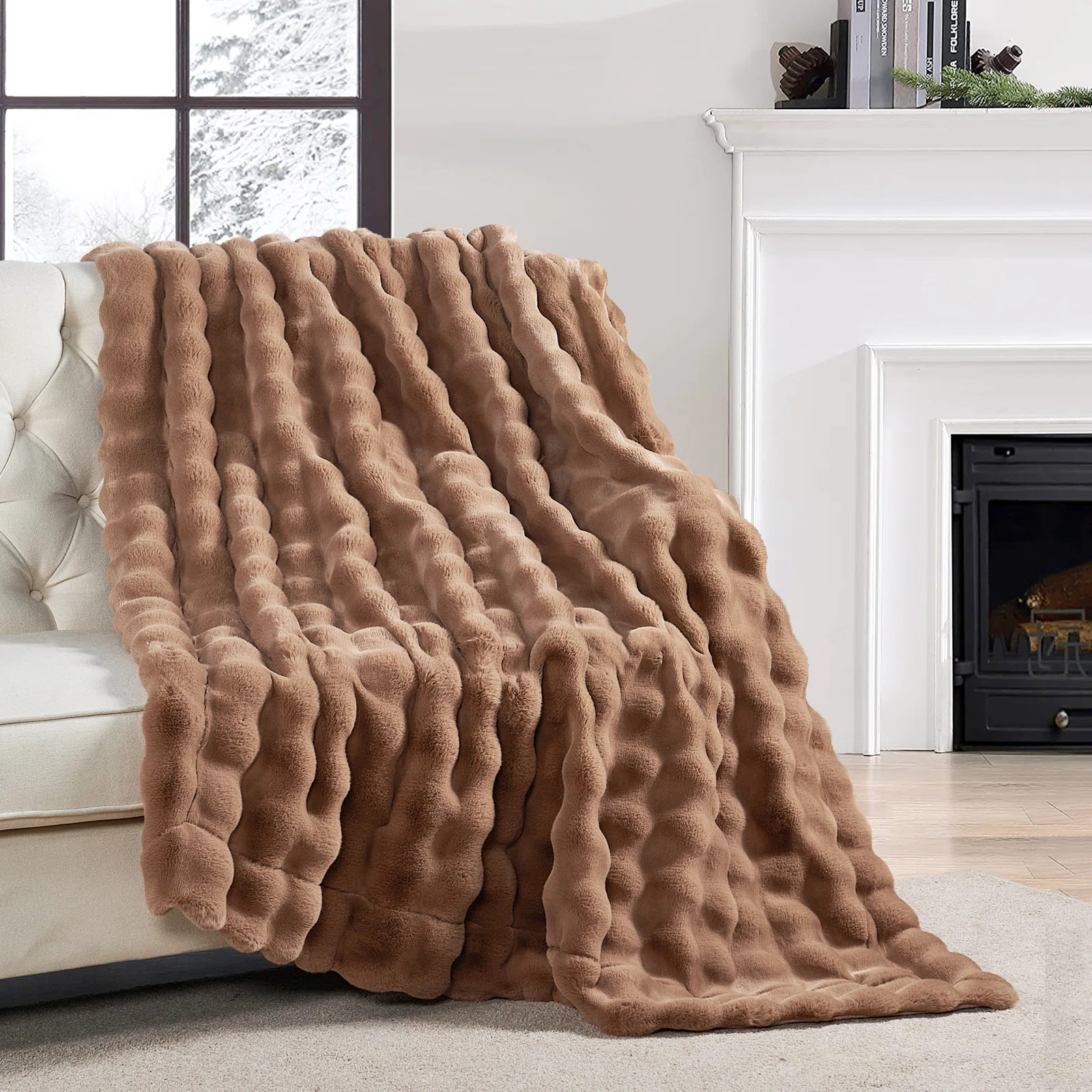 Home Soft Things Bubble Faux Fur Throw Blanket & Reviews | Wayfair | Wayfair North America