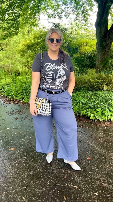 ✨SIZING•PRODUCT INFO✨
⏺ Slate Blue Trouser Lounge Pants - XL - TTS @halara_official 
⏺ Black Belt with Gold Grommets - Junior’s XXXL @walmartfashion 
⏺ Houndstooth Check Ballet Flats •• mine are no longer available (very old) but linked similar from @amazonfashion 
⏺ Gold Earrings - Ear Climber & Ear Cuff with Chain @amazon 
⏺ Houndstooth Satchel Bag with Mixed Metals @amazonfashion 
⏺ Blondie Graphic Tee •• mine is no longer available from @walmartfashion but linked similar from @amazonfashion 
⏺ Sunglasses - Retro Black with Gold Accents •• mine are no longer available from @walmart but linked similar from @amazon 

Black, blue, cool tone, blue pants, graphic tee, graphic t-shirt, houndstooth bag, shoulder bag, houndstooth flats, ballet flats, workwear, trouser, lounge pants, retro sunglasses, belt, edgy, grommet belt, gold

#black #blacklook #blackoutfit #outfitwithblack #lookswithblack #blackoutfitinspo #blackoutfitinspiration #looksfeaturingblack #edgy #style #fashion #edgystyle #edgyfashion #edgylook #edgyoutfit #edgyoutfitinspo #edgyoutfitinspiration #edgystylelook  #blue #darkblue #lightblue #babyblue #grayblue #blueoutfit #blueoutfitinspo #bluestyle #blueshirt #bluepants #blueoutfitinspiration #outfitwithblue #bluelook #workwear #work #outfit #workwearoutfit #workwearstyle #workwearfashion #workwearinspo #workoutfit #workstyle #workoutfitinspo #workoutfitinspiration #worklook #workfashion #officelook #office #officeoutfit #officeoutfitinspo #officeoutfitinspiration #officestyle #workstyle #workfashion #officefashion #inspo #inspiration #slacks #trousers #professional #professionalstyle #professionaloutfit #professionaloutfitinspo #professionaloutfitinspiration #professionalfashion #professionallook #dresspants 
#under10 #under20 #under30 #under40 #under50 #under60 #under75 #under100
#affordable #budget #inexpensive #size14 #size16 #size12 #medium #large #extralarge #xl #curvy #midsize #pear #pearshape #pearshaped
budget fashion, affordable fashion, budget style, affordable style, curvy style, curvy fashion, midsize style, midsize fashion


#LTKVideo #LTKstyletip #LTKmidsize