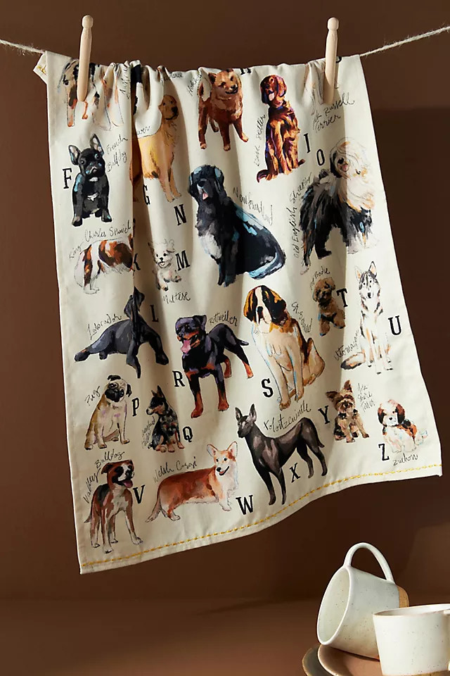 Dog Breeds A-Z Dish Towel | Anthropologie (US)