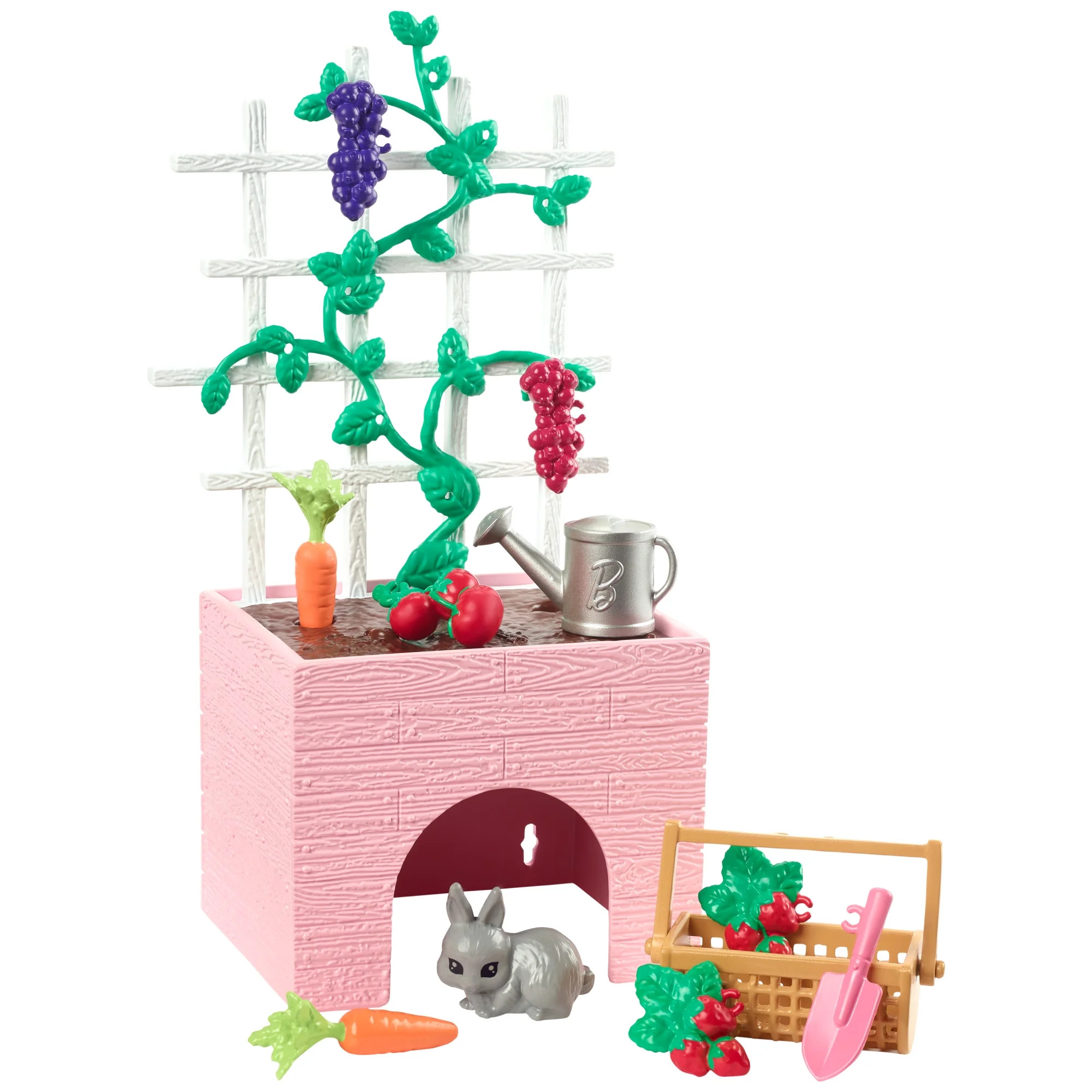 Barbie World Garden Playset with 12 Pieces Including Planter, Bunny Figure, Food & More | Walmart (US)