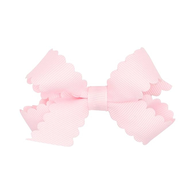 Wee Ones Girls' Classic Grosgrain Hair Bow with Scalloped Edges and Plain Wrap Center on a WeeSta... | Amazon (US)