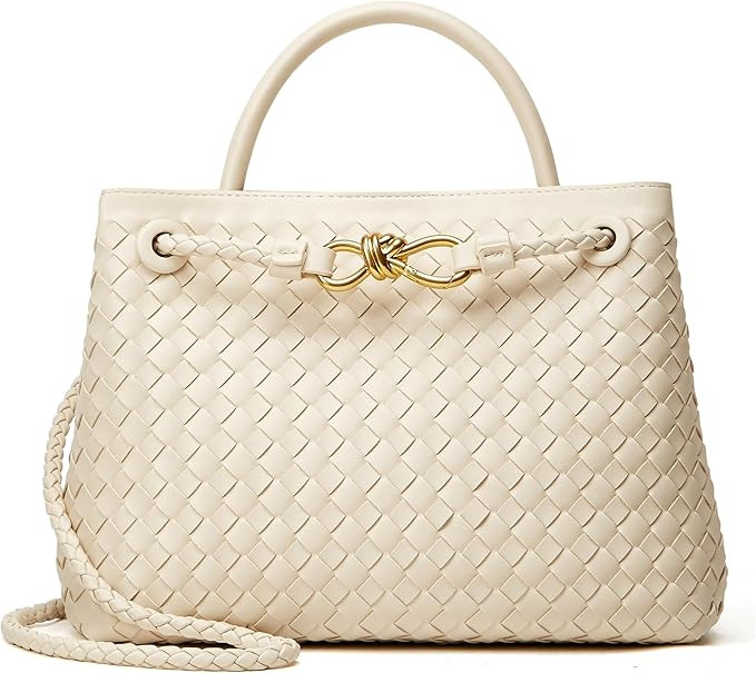 BOYATU Woven Tote Bag Womens Purse: Vegan Leather Shoulder Handbags - Fashion Summer Beach Tote B... | Amazon (US)