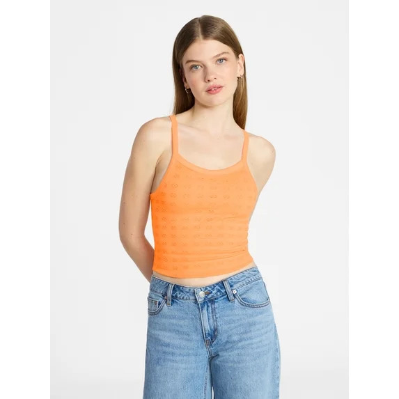 No Boundaries Cropped Textured Stitch Tank Top, Women's XXS-XXL | Walmart (US)
