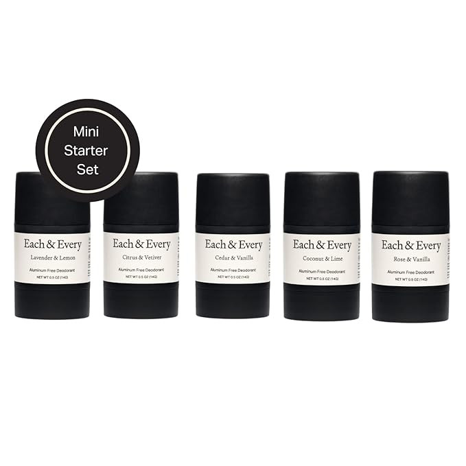Each & Every 5 Minis Deodorant Starter Set | Aluminum-Free and EWG Verified | Sensitive-Skin Frie... | Amazon (US)