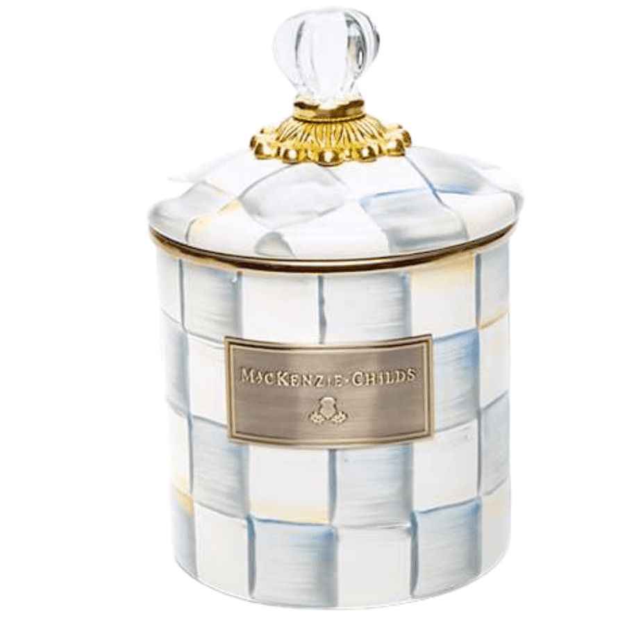 Sterling Check Enamel Canister Small | Gwynn's