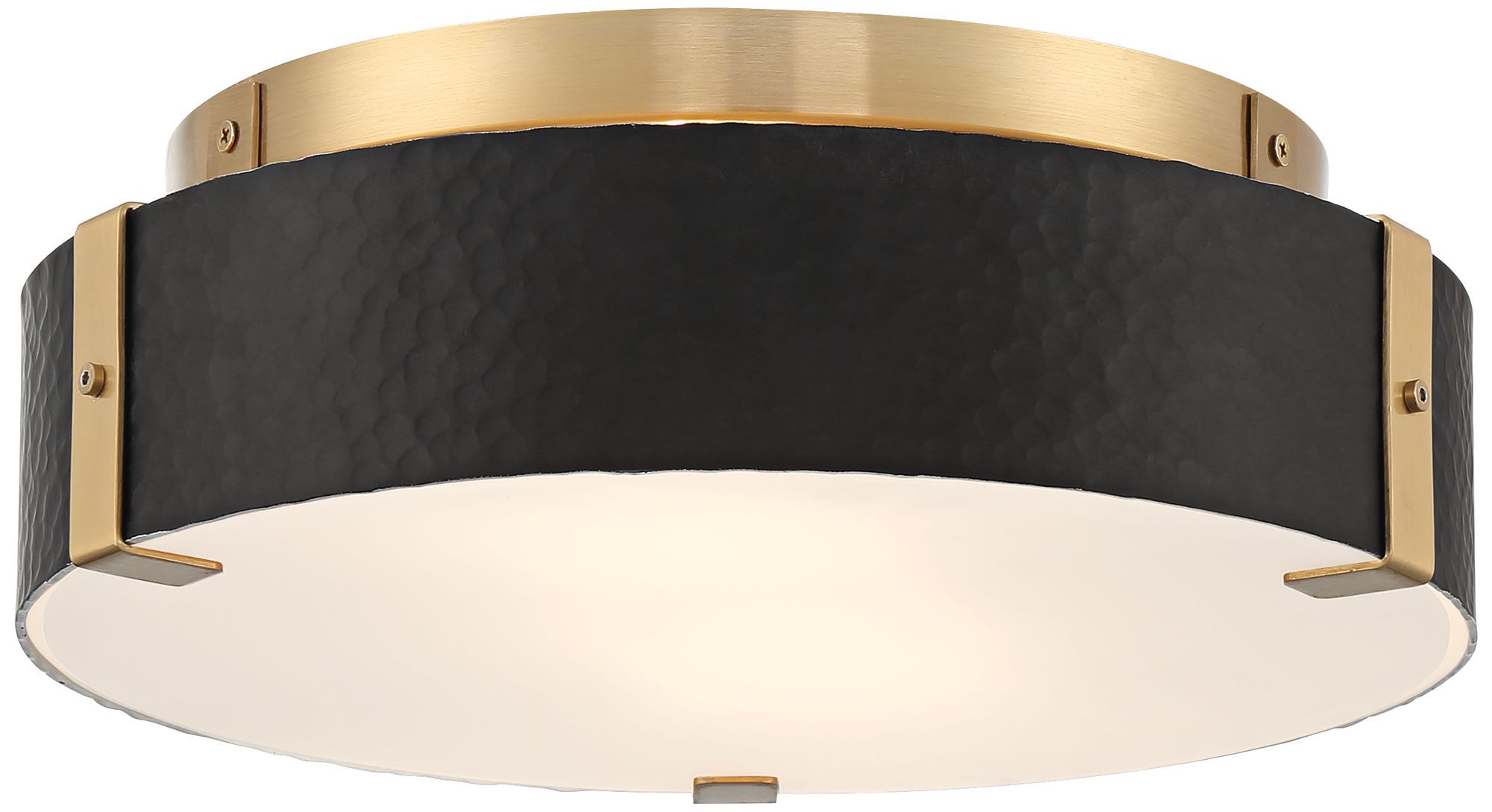 Possini Euro Design Possini Euro Elise 12 1/2" Wide Gold and Black Flush Ceiling Light | Walmart (US)