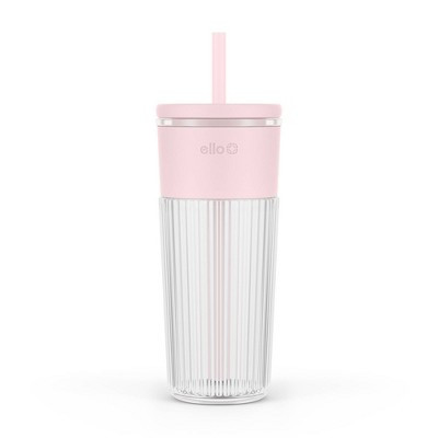 Ello Ava 24oz Glass Straw Tumbler Pink | Target