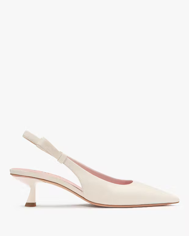 Riley Slingback Smooth Leather Kitten Heel | Kate Spade (US)