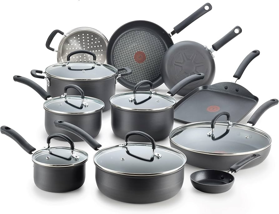 T-fal Ultimate Hard Anodized Nonstick 17-Piece Cookware Set | Amazon (US)