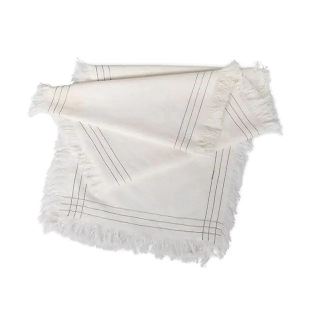 Coastal Classics Fringed White Table Runner | Antique Farm House