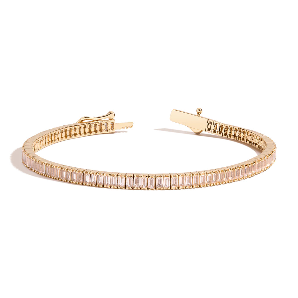 Lab Grown Morganite Baguette Tennis Bracelet | AUrate New York