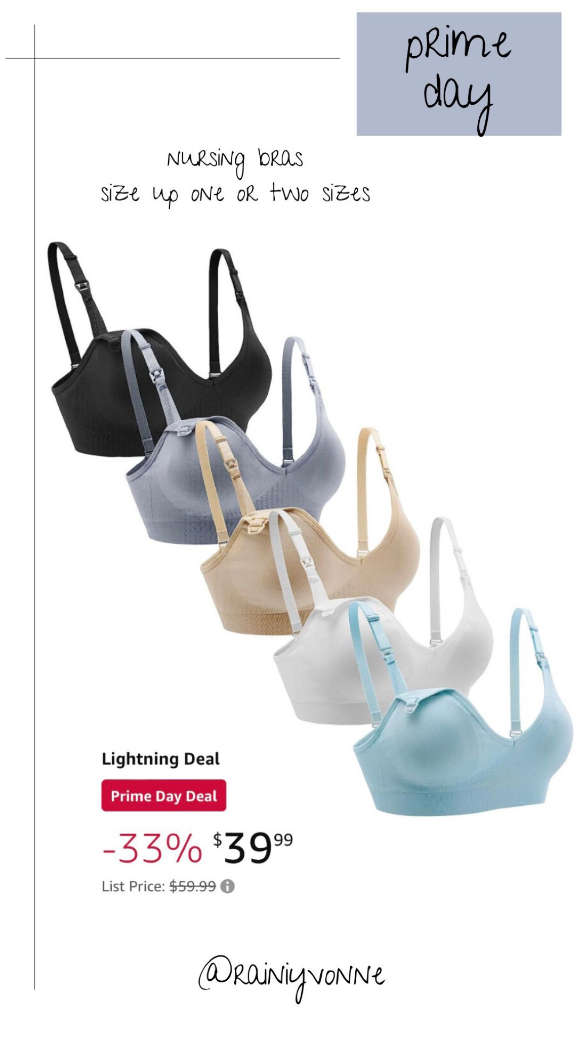 ‼️PRIME DAY DEALS‼️
5 pack nursing bras 
On sale for: $39.99
Originally: $69.99

Nursing bras, postpartum, mom to be, baby shower gifts, baby, bras, breastfeeding, pumping bras, loungewear, comfy clothes, undergarments 

#LTKbump #LTKFind #LTKxPrimeDay