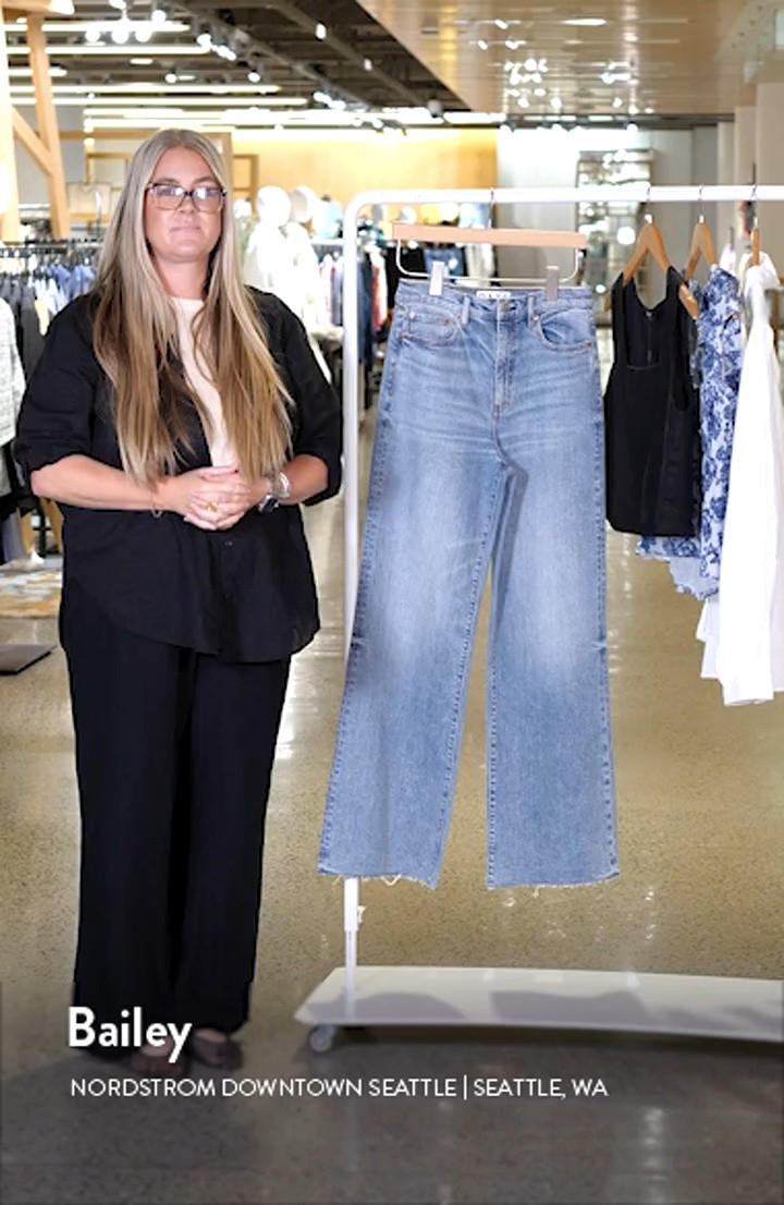 DAZE Far Out High Waist Raw Hem Wide Leg Jeans | Nordstrom | Nordstrom