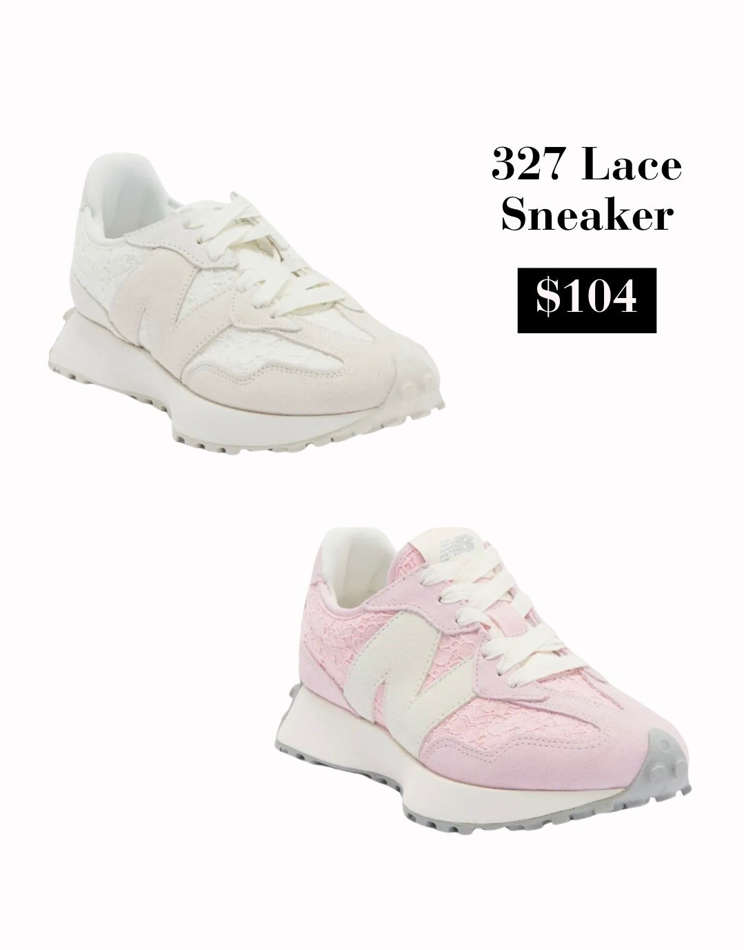 New Balance 327 Lace Sneakers

Girly sneakers, girly tennis shoes, pink tennis shoes, pink sneakers, white sneakers, white new balance, pink new balance, frilly sneakers, trendy tennis shoes, trendy sneakers, last minute Christmas gift for women, pink activewear, lace shoes, lace flats, Amazon sneakers, Nordstrom sneakers, Nordstrom tennis shoes, pink running shoes, Morgan Grace Howe

#LTKSeasonal #LTKFindsUnder100 #LTKActive