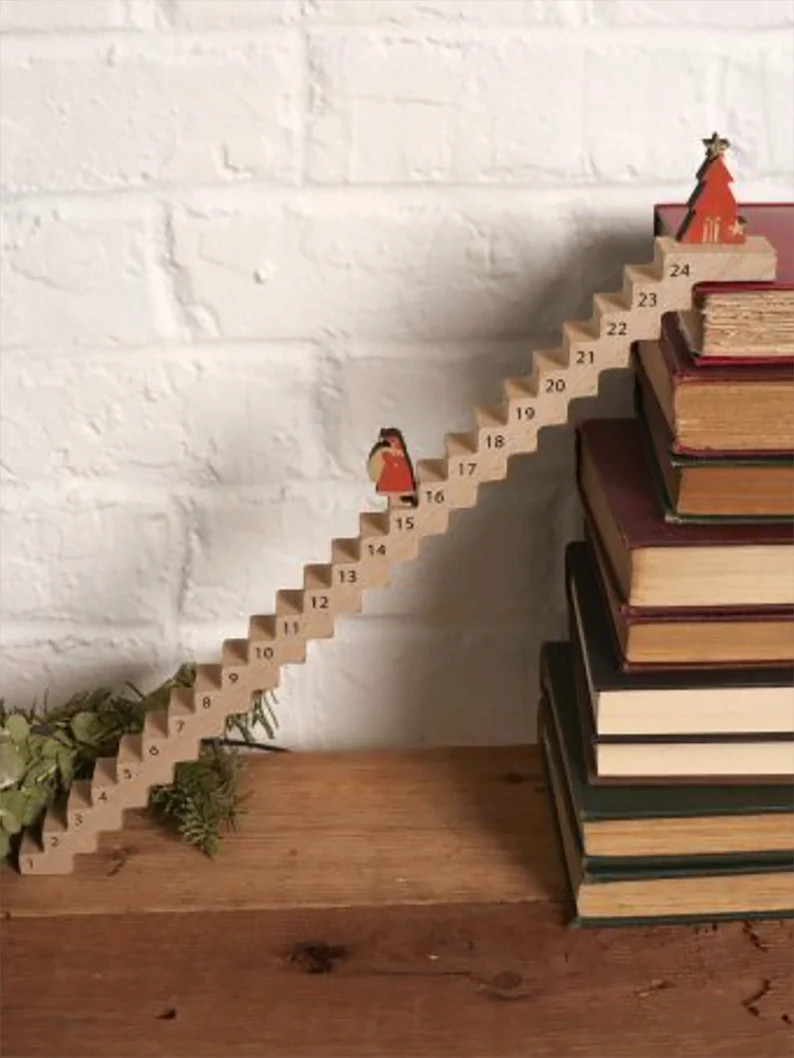 ON SALE, Advent Countdown, Santa or Rudolph, Santa Stairs, Santa Slender Countdown, Santa Calenda... | Etsy (US)